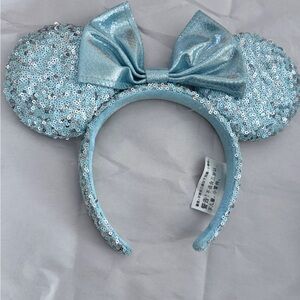 Sparkling Blue Sequin Mouse Ears Headband